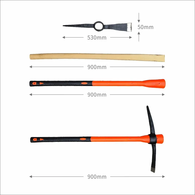 Railway Steel Farm Tools Pickaxe Double Heads Multi-Functional Pickaxe For Digging Coal Mine