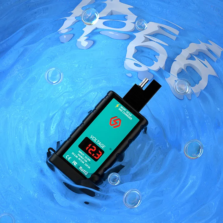 WUPP 12 - 24V QC3.0 Dual Usb Port Motorcycle Phone USB Charger Adapter With SAE Socket