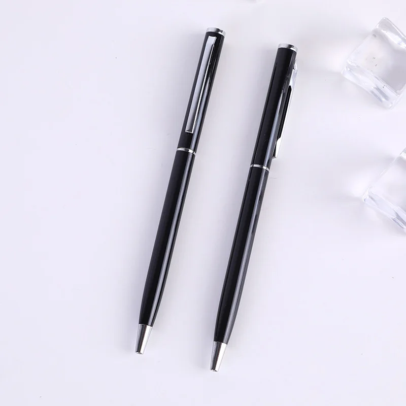 black white with silver or gold trim Slim Twist Ballpoint Pen Ink Business Banner Pen Novelty Advertising Gift