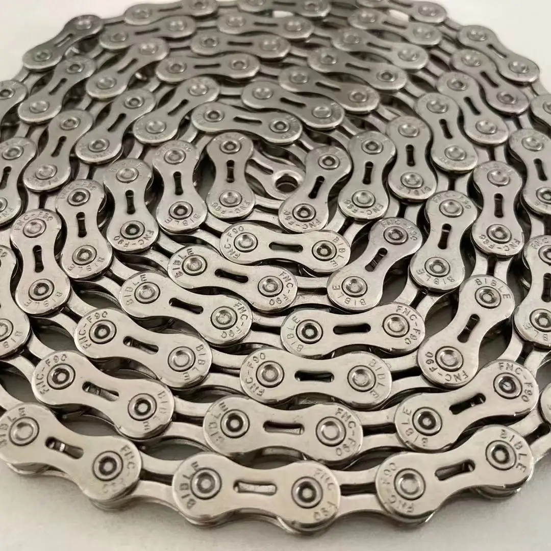 high quality silvery half hollow 9 speed antirust stainless steel bike bicycle chain
