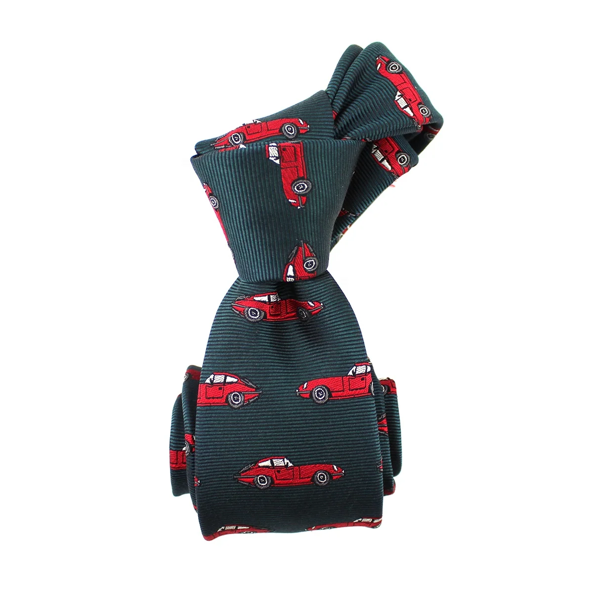 China Mens Neckties Ford Mustan Red Antique Car Silk Twill Woven Handmade Vintage Slim Skinny Auto Green Custom Ties For Men