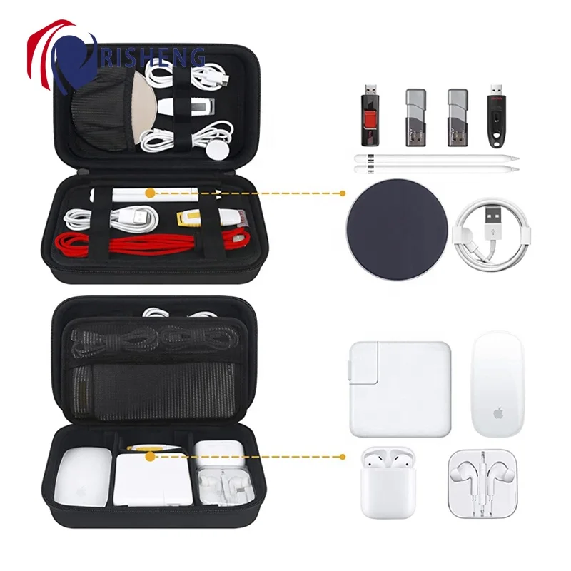 PU Carrying Hard Protective Travel Case Impact Resistant for MacBook Air Pro Charger Electronic Accessories Case Wallet