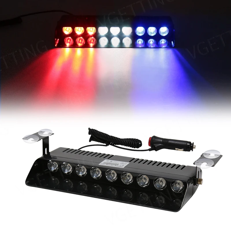 Car Interior Front Windshield Strobe Lights Warning Flashing Beacons Emergency Lamp Auto Accessories Super Bright