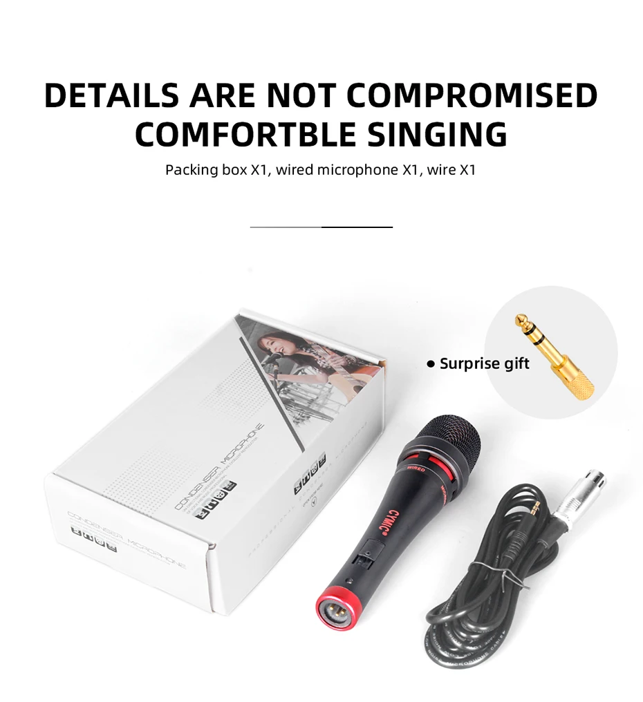 Wired Vocal Dynamic Microphone for High Quality Professional DJ Cardioid Mic Karaoke KTV Stage Show Church