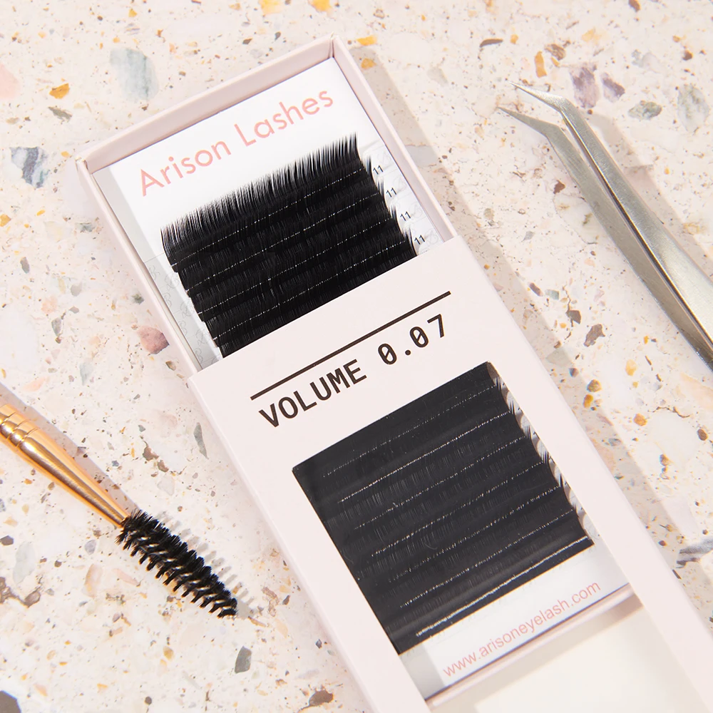 Matte Black 18mm Easy Fanning Lashes Blooming Russian Fan Mink Eyelashes Extension Professional