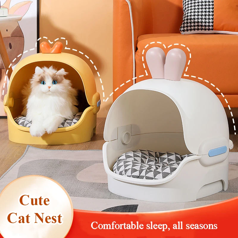 Cat Nest Four Seasons Universal Semi Enclosed Cat Villa Removable and Washable Winter Warm Dog Nest Pet Bed