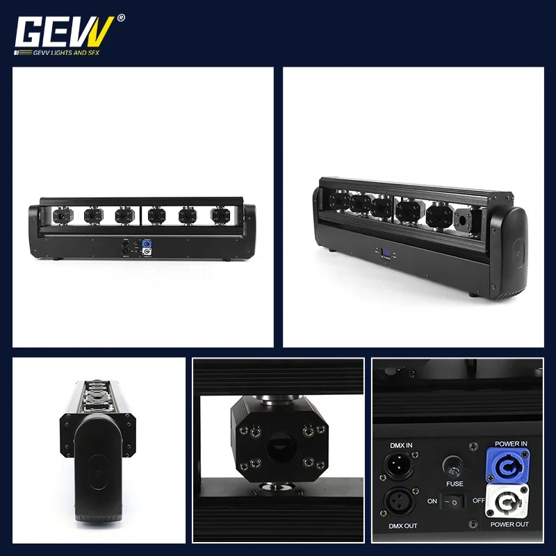 GEVV Professional Stage Equipment Dmx RGBW Lazer Lights 500mw Six 6 Eyes Moving Head Laser Light for DJ Disco Bar Club