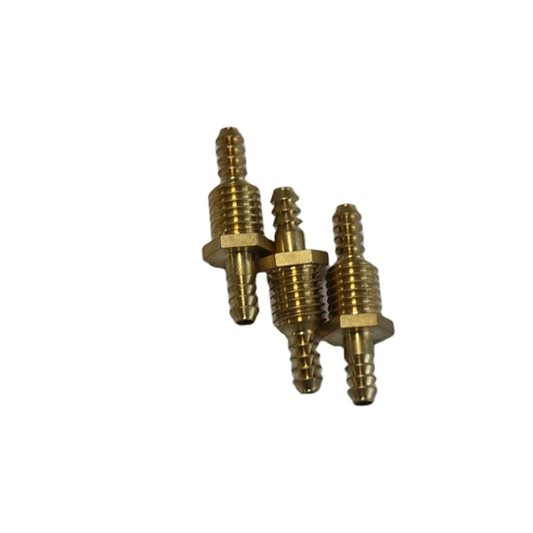 CNC Best Quality Brassiness Metal Brass shaft motor part  joint metric tubing pipe check valve coarse teeth air
