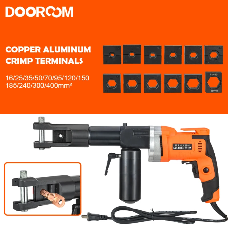 DOOROOM LZ-400H 220V Continuous Power Supply Continuous Work Plug-In Hydraulic Crimping Tool