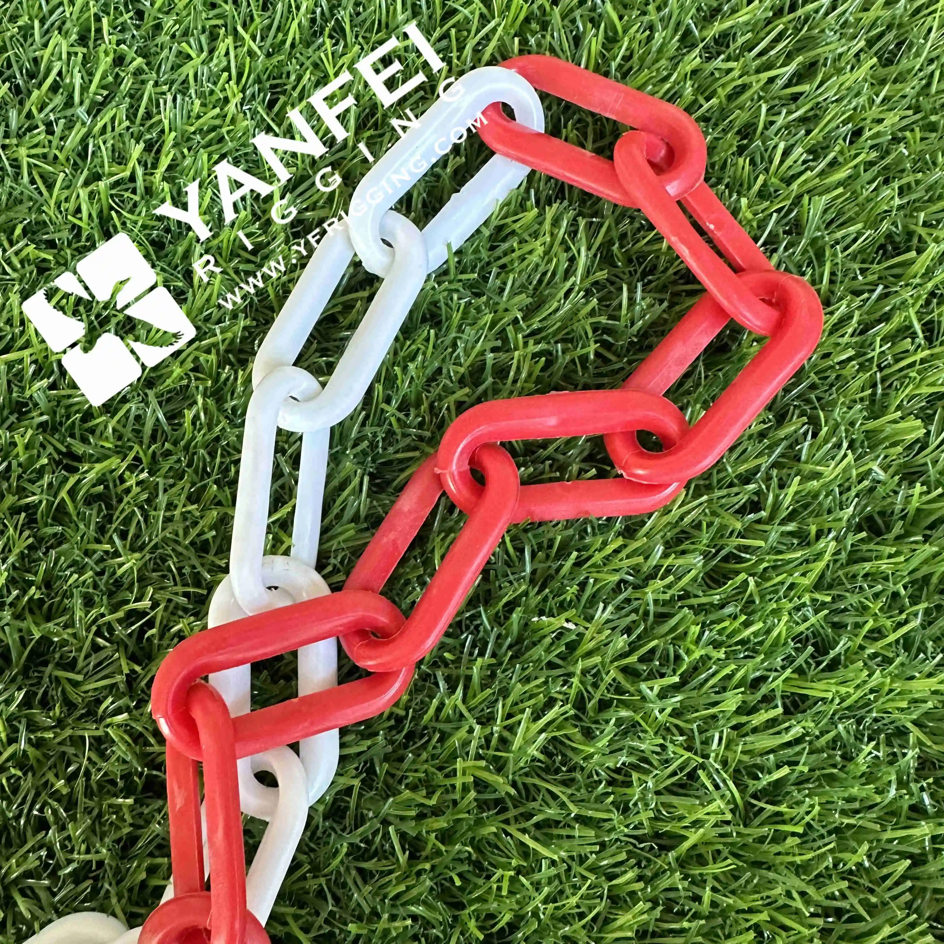 Dependable 6/8/10mm Red White Traffic Warning Safety Plastic Barrier Chain For Traffic Cones
