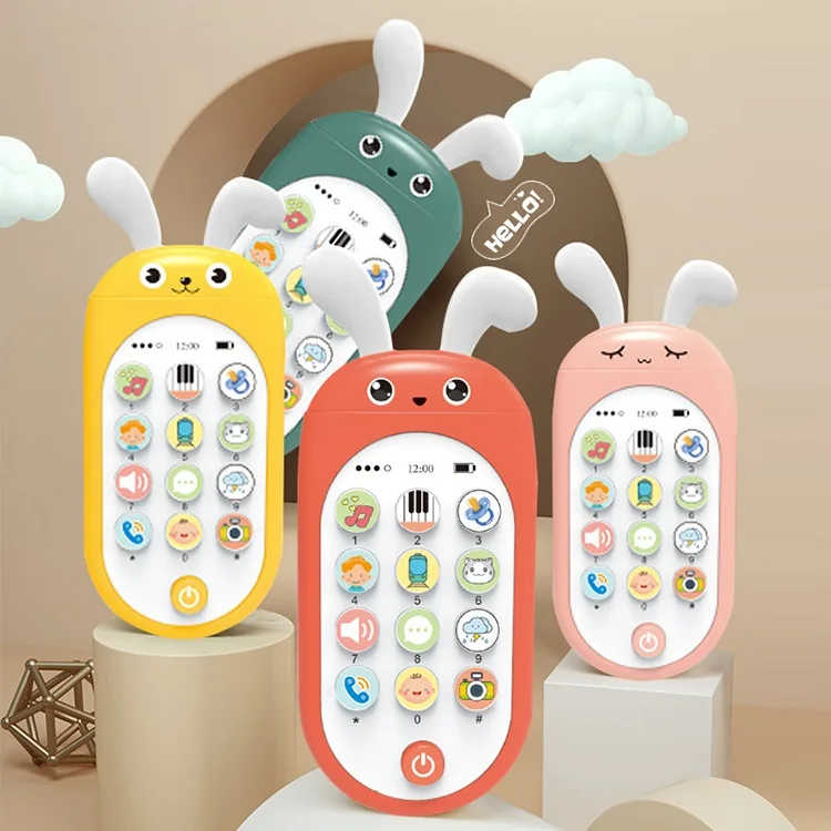 ITTL infant baby gift soft music toy mobile phone with light plastic kid phone