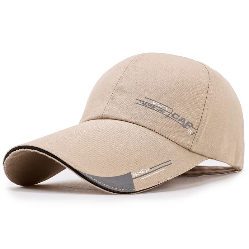 Wholesale Fashion Korean Sport Style Long Visor Outdoor Sunscreen Polyester Cotton Fishing Travel Baseball Cap