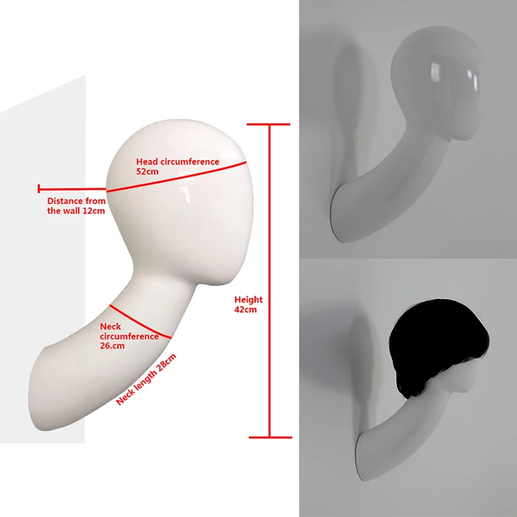 Custom window display head  long neck manikin mannequin head for wigs hats scarf