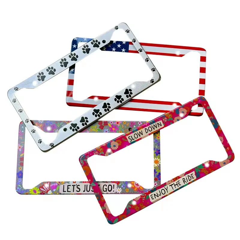 Custom Plastic Wholesale European Car license Plate Frame USA Plastic License Plate Cover License Plate Holder For Car Dec