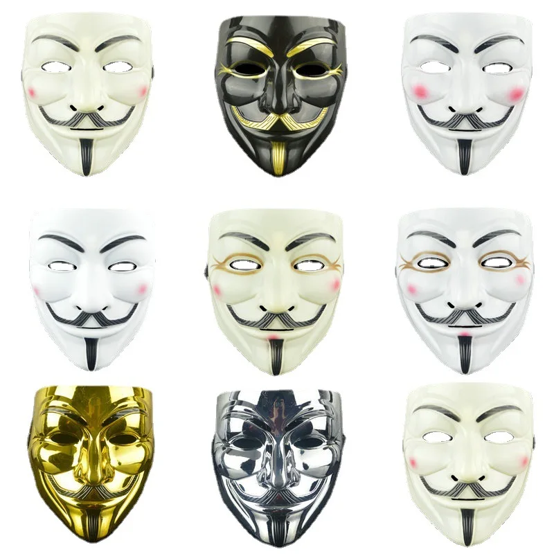 Halloween V Face Cover for Vendetta Mask Anonymous Guy Festival Party Hacker Mask