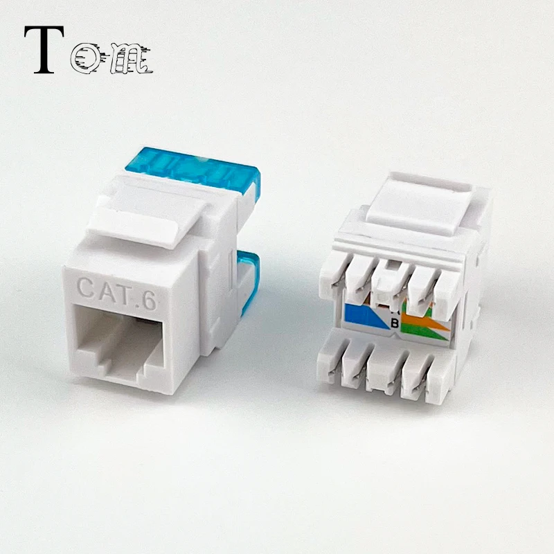 TOM-KJ-45 CAT5E/CAT6/CAT6A UTP Keystone Jack Punch down type, 180 degree UTP RJ45 Keystone Jack For Patch Panel and faceplate