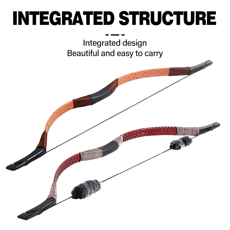 SPG Archery Traditional Bow Kid Recurve Hunting Bows and Arrow Set 12 lbs Chinese Handmade Wooden Laminate Outdoor Sport Longbow