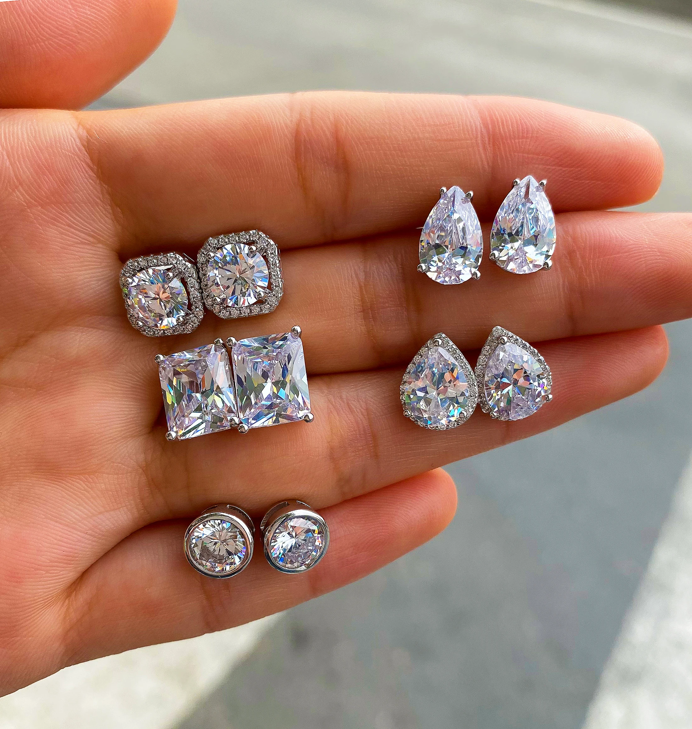 Stone S925 Geometric Vintage Crystal Luxury Huggie Jewelry Designer 925 Sterling silver Custom Fashion Stud Earrings