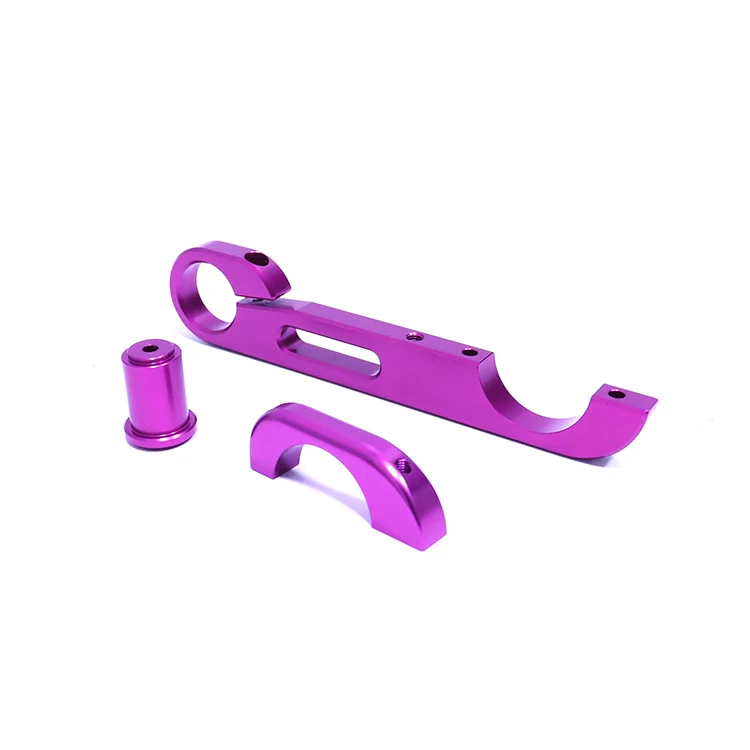 Oem Precision Cnc Turning Aluminum Flange Purple/Violet Anodized Aluminum Part