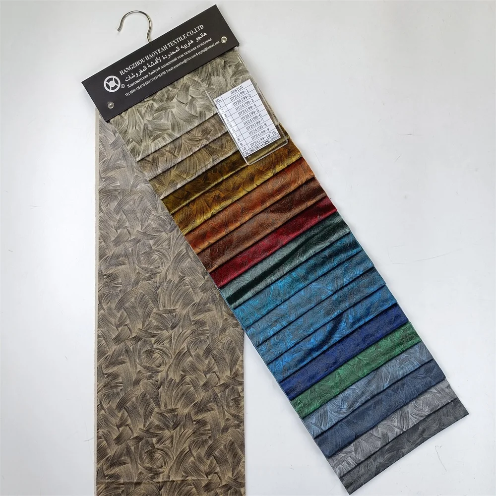Factory New design 100% polyester knitted printed black glue embossed holland velvet fabric for home textile