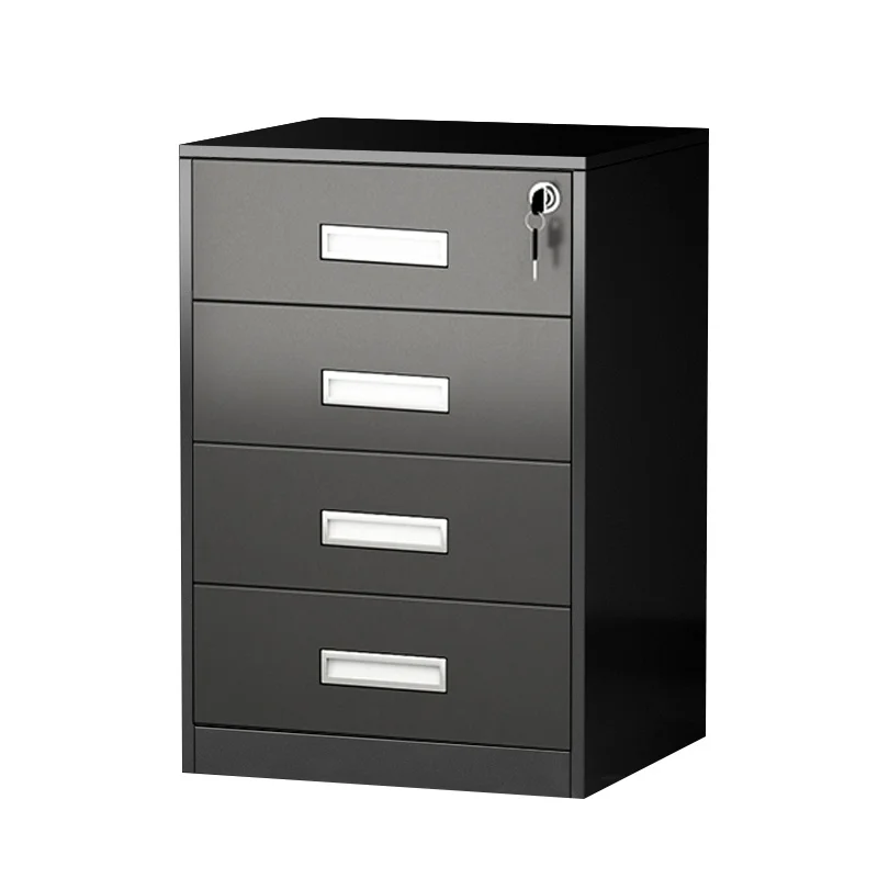 Nightstand small Iron 4 drawers cabinet under desk Metal steel small cabinet movable file  data storage cabinet