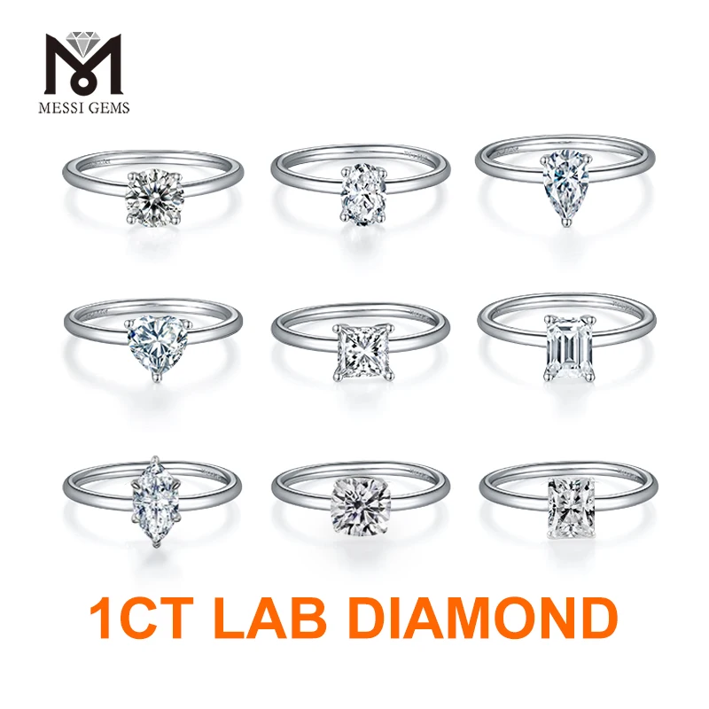 Custom 1ct 2ct 3ct 4ct 5ct 6ct engagement wedding brand jewelry 14k 18k gold lab grown diamond ring