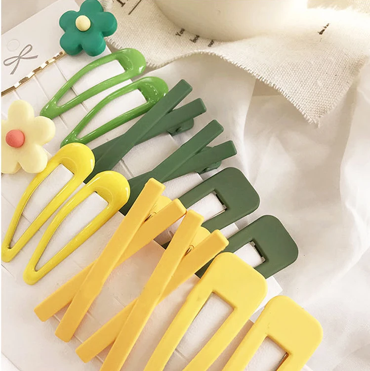 Wholesale fashion 7-pcs set  cute simple flower hairpins for  girls bangs clip hair clip simple  hair accessories