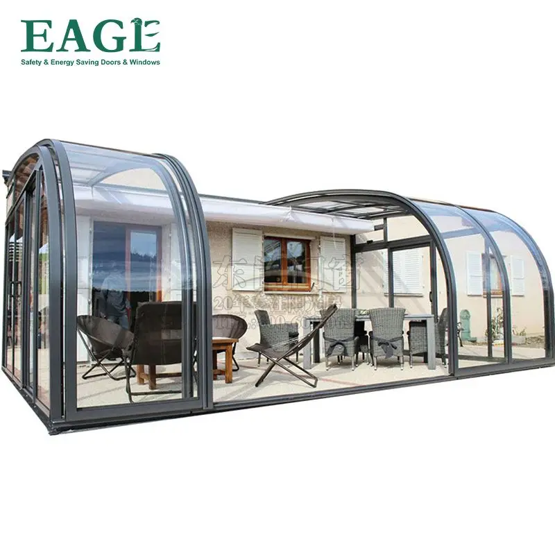 Patio Enclosures Cover For Glass Retractable Roof Polycarbonate Swimming Pool Cover Retractable  Roof