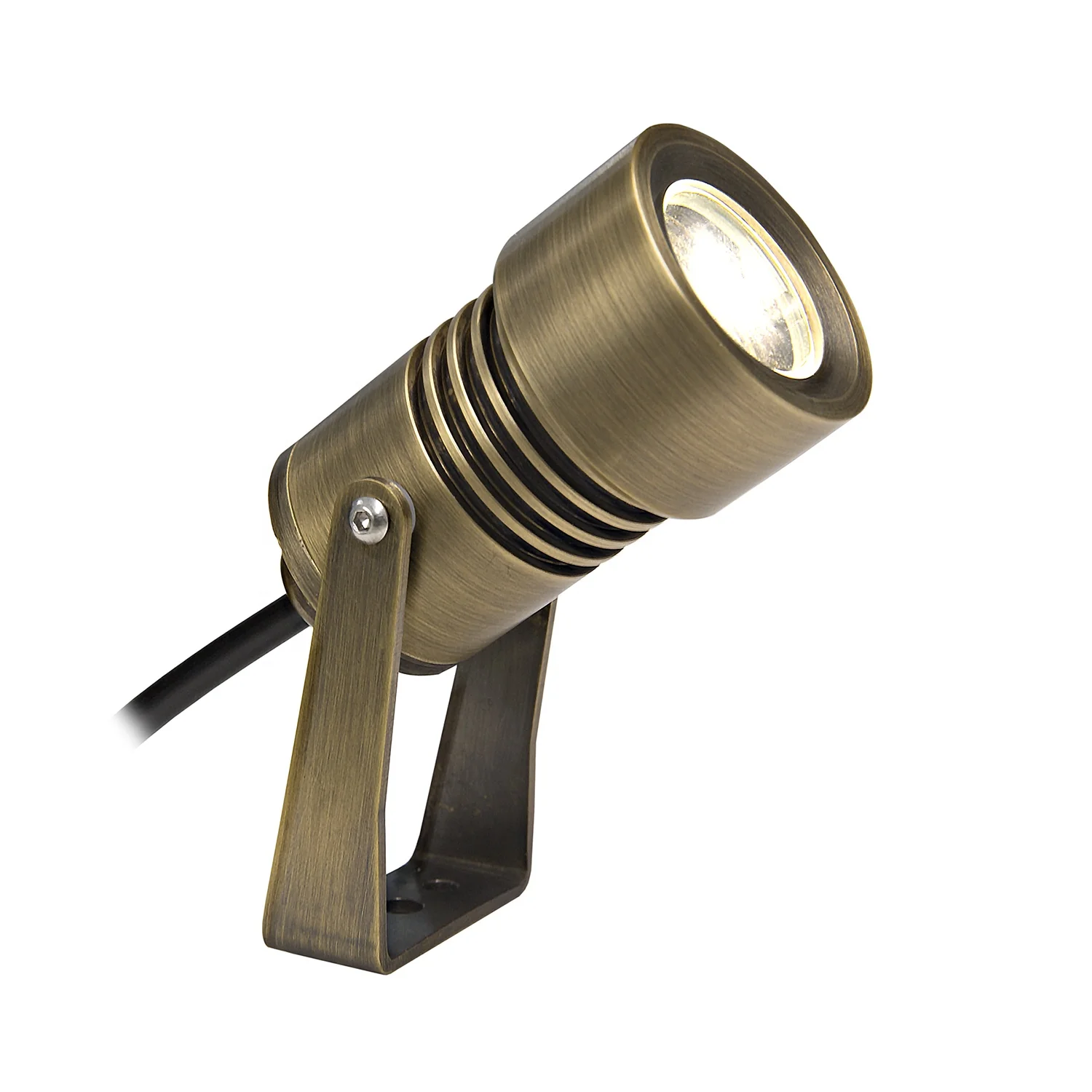 IP67 1W 12/24VDC outdoor brass housing for yard landscape adjustable LED spike light garden light