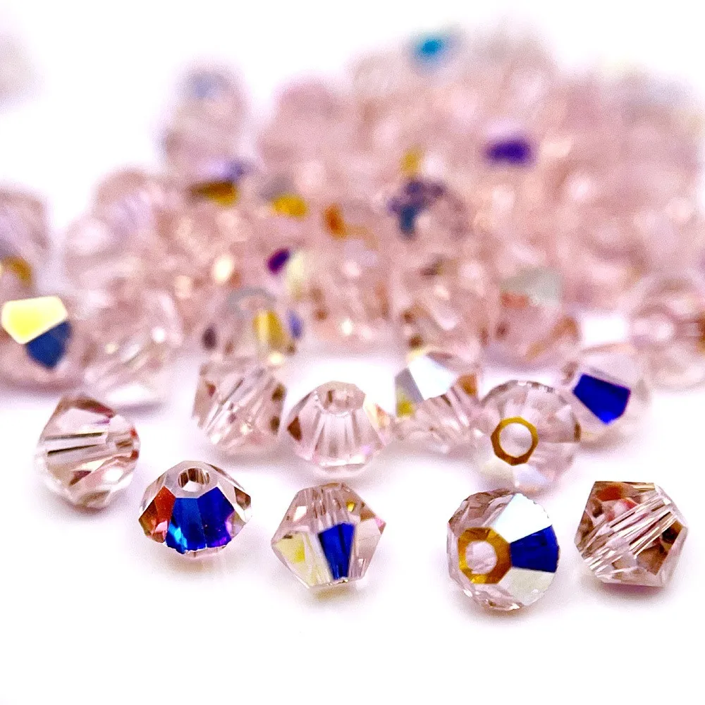 Wholesale 4mm 6mm 8mm 10mm  AB Color Faceted Bicone Glass Crystal  Loose Beads For Jewelry Making