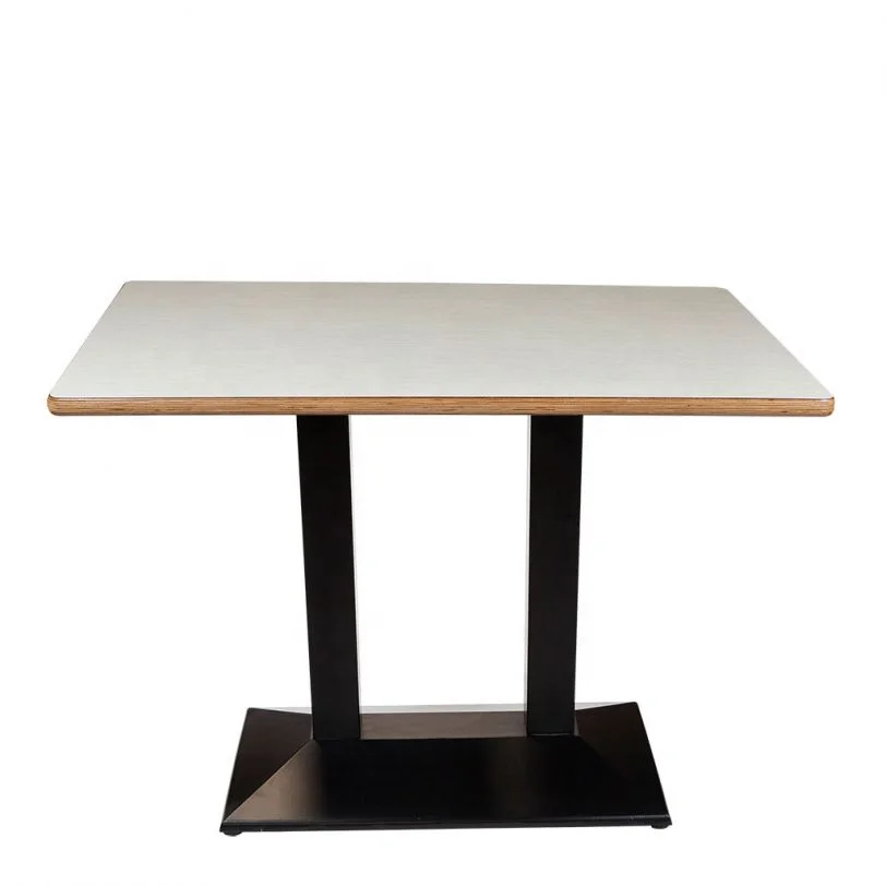 Cheap Cast Iron Metal Plywood Top Square 4 Seater Dinging Room Furniture Modern Dining Table Set