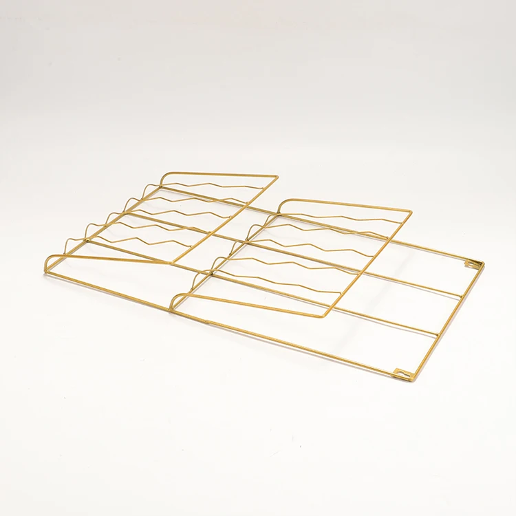 Hot selling wire storage basket portable rack for library books and newspapers