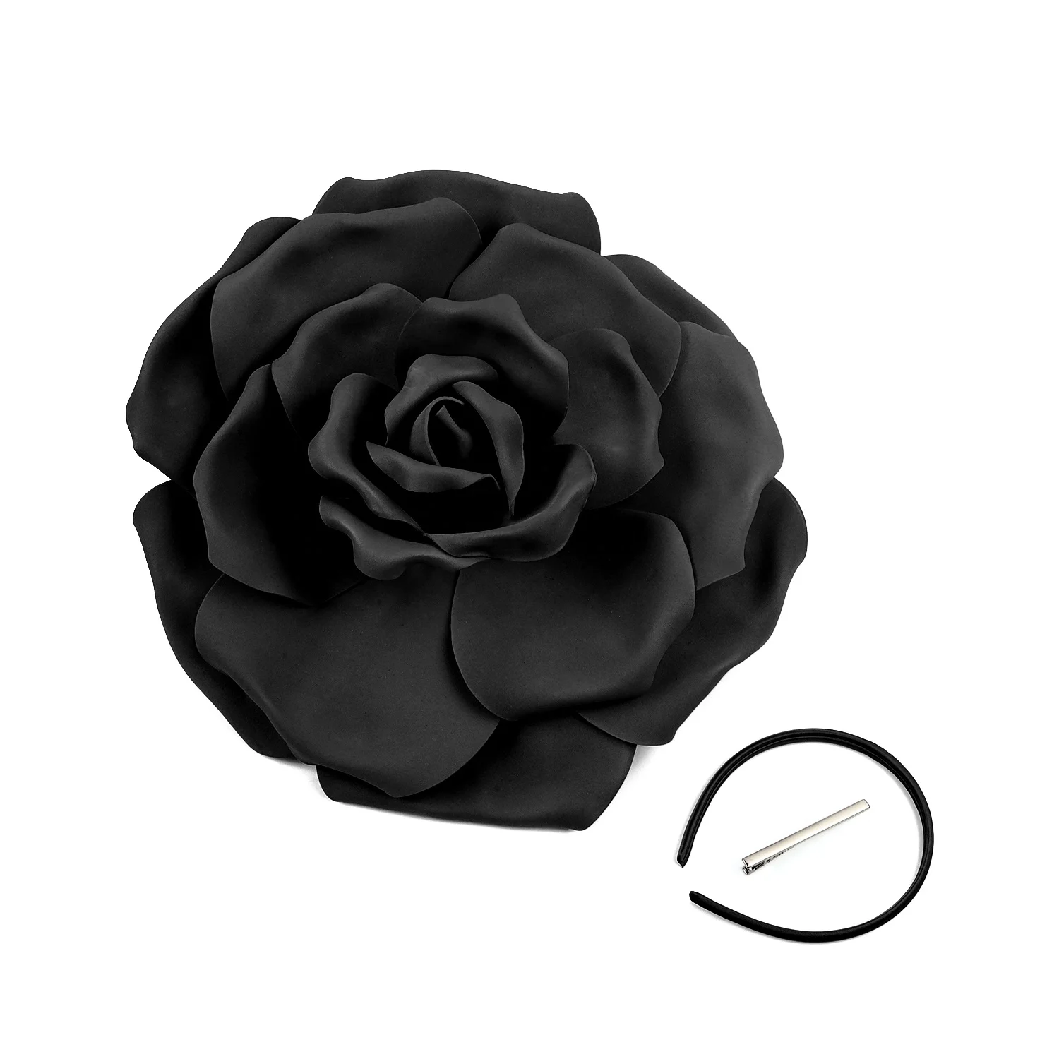 Large Flower Exaggerated Chiffon Rose Fascinator Kentucky Derby Ascot Festival Costume Party Showgirl Headwear