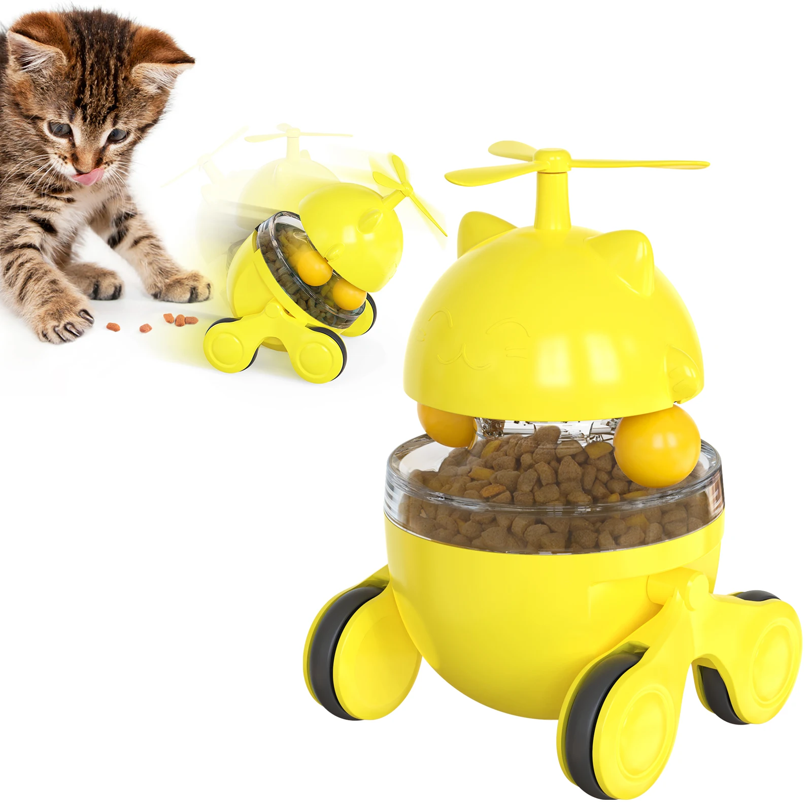  Игрушки для домашних кошек автоматическая кормушка многофункциональный поворотный трек-шар подвижная игрушка на колесах интерактивные