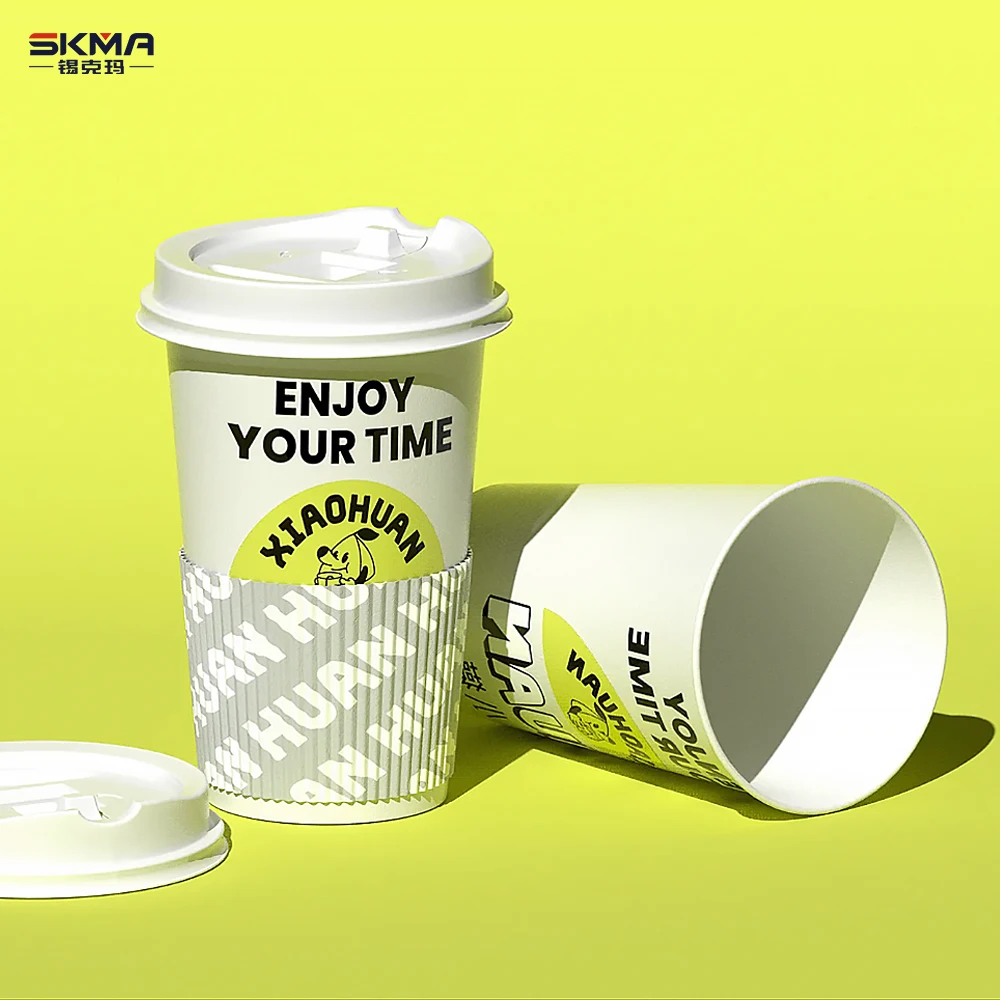 SKMA Factory 12oz 16oz 22oz Customized Print Logo Paper Cups Milk Tea Coffee Double Wall Beverage Soda Paper Sale For Cup