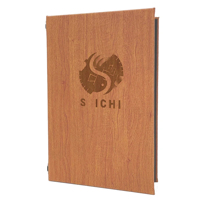 Обложка с логотипом ресторана натуральная кожаная папка для меню в твердом переплете тиснением логотипа чехлы кожаных охотника размер А4