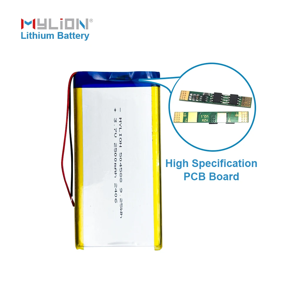 High Rate Mylion Slim Lipo 3.7V 7.4V 11.1V 2500mAh 504588 Mini 3.7V Polymer Battery Lipo Smart Watch Bluetooth Device RC Drones
