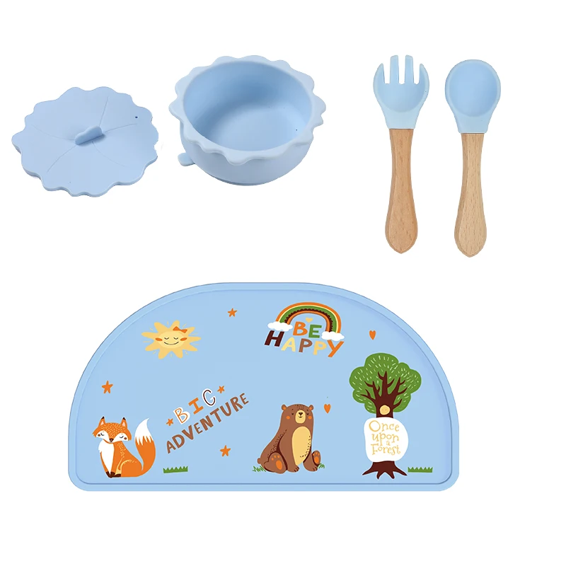 Environment-friendly multi-functional place mat baby feeding table mat food-grade material anti-dirty silicone place mat