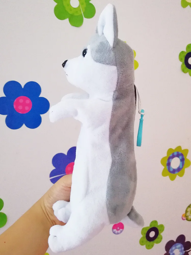 New Kawaii Cartoon Plush Dog Puppy Husky Pencil Case