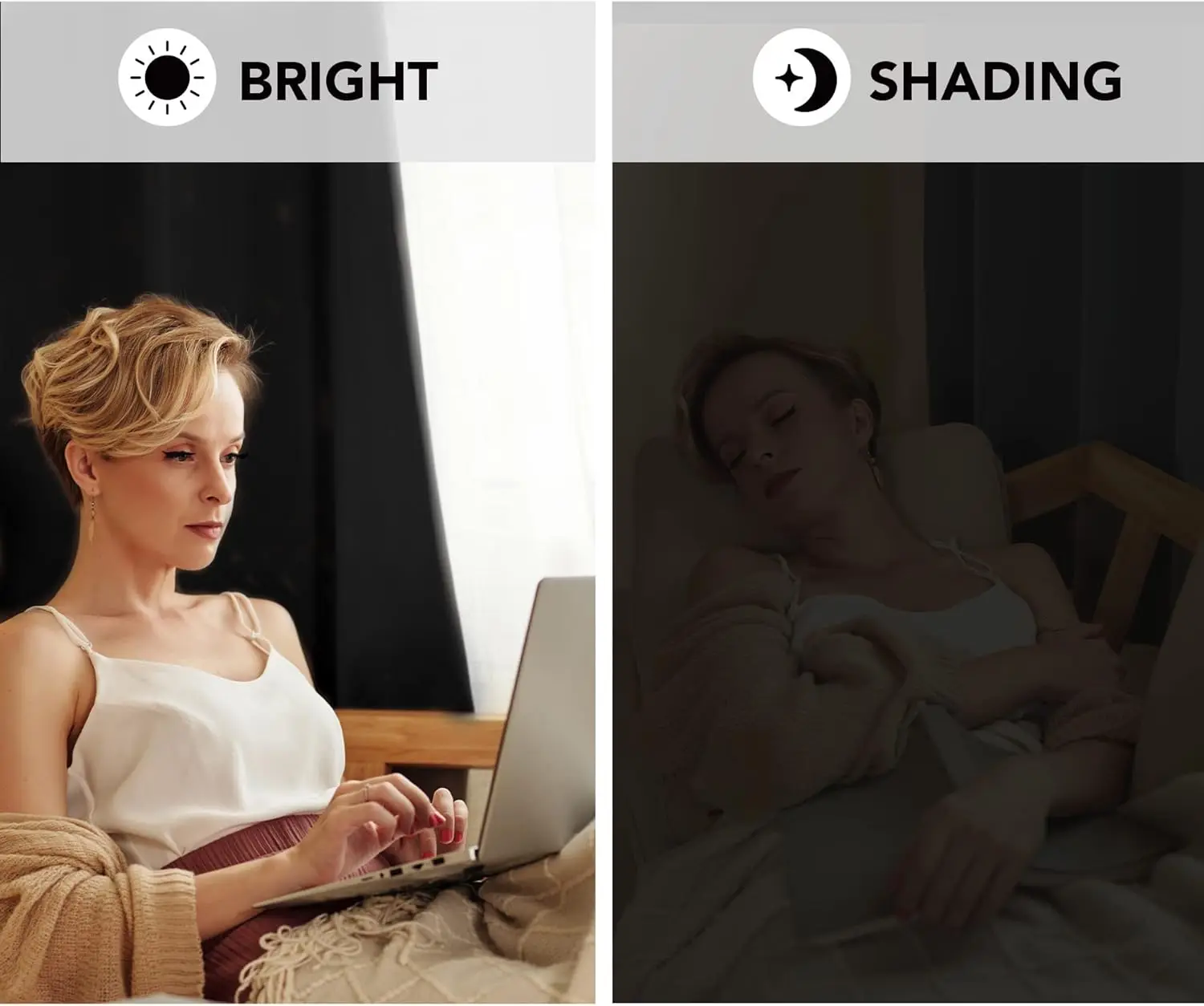 ARODDY Dark Grey Black 42x63 Inch 2 Panels Grommet Blackout Curtain Thermal Insulated Bedroom Living Room Darkening Curtains Set