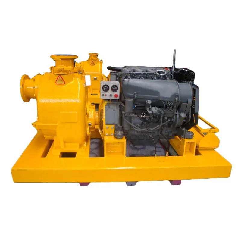 Stationary type self-priming diesel engine water pump set for industrial sewage