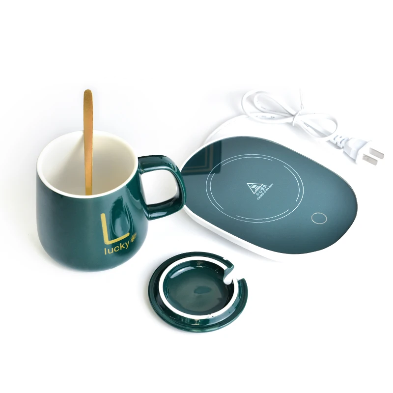 Mug Warmer Electric Heated Wireless Household Smart Tea Milk Coffee Heating Cup Set Heating Mug Cup
