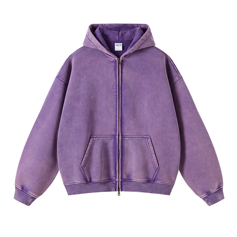 High Quality Zip Up Hoodie Couples Colorful Batik Cotton Fleeced Boxy Zip Up Hoodie Custom Logo Cropped Zip Up Hoodie Men