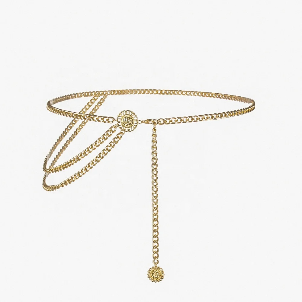 
Top fashion retro yoga sexy female body chain ornaments personality contracted unique Gold pLated belly chain waist chain 