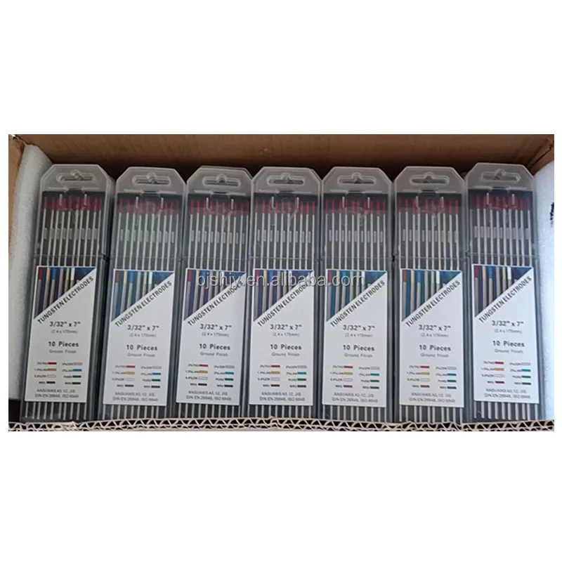 baoji professional tig tungsten electrodes wt20 red tip welding electrodes manufacturers supplier