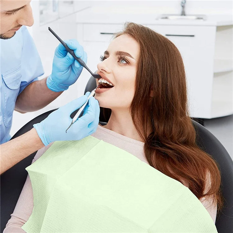 Cheap Colorful  Biodegradable Pack  Dental Bibs  For Dentist Patients