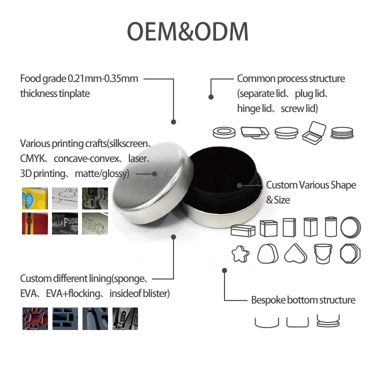 Wholesale Oem Odm Child Proof Metal Tin Can Round Container Small Decorative Tin Cans With Easy Seal