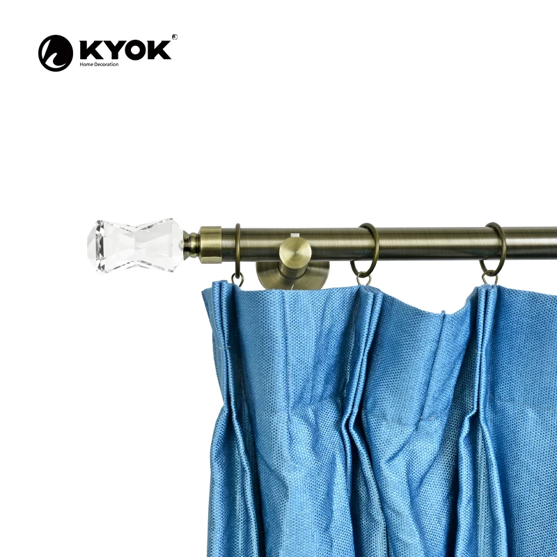high quality crystal curtain rod sets for home decor foshan iron curtains bar 28mm decorative curtain rods metal