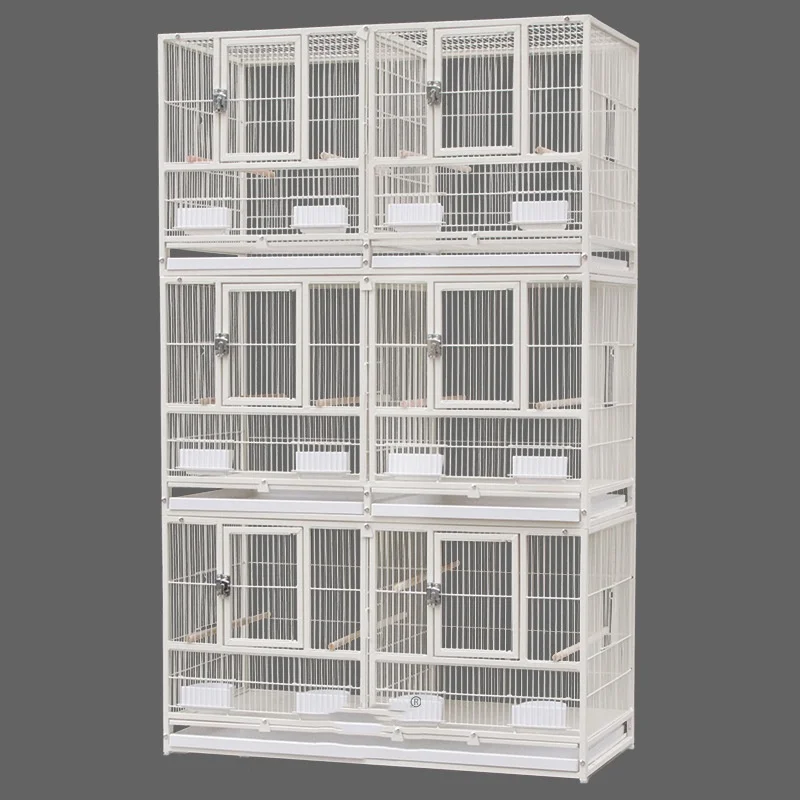 Three Tier Metal Cage with Stand Removable Tray Bird Pigeon Cage Iron square tube bird cage parrot household