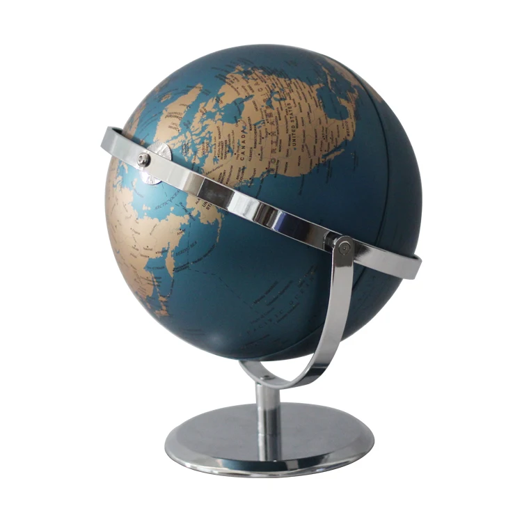 Wholesale World Map Ball Teaching Art Crafts Globe English Version Alloy Table Decoration Earth Globe Decorative